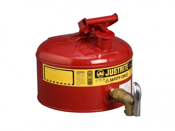 Sicherheitsstahlbehälter zum Ab- und Umfüllen von brennbaren Flüssigkeiten 9 Liter rot